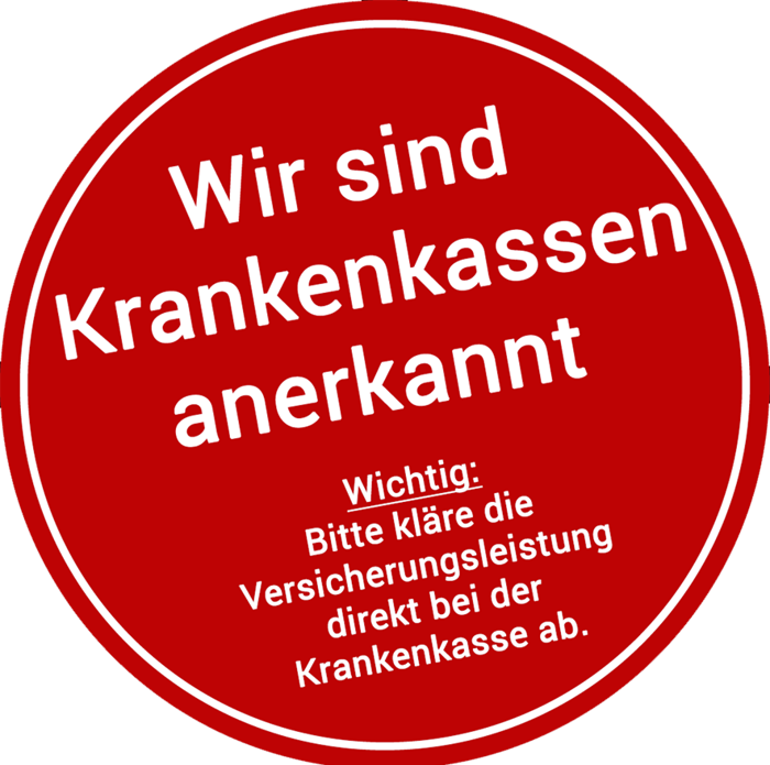 Wir sind Krankenkassen anerkannt — bitte kläre die Versicherungsleistung direkt bei deiner Krankenkasse ab